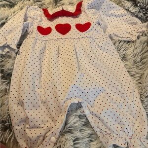 0-3m polka dot/hear Rompwr